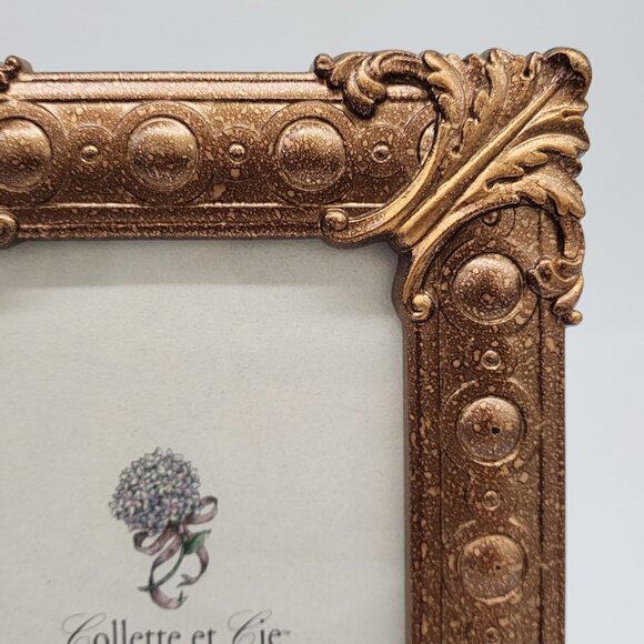 Vintage-Style Collette Et Cie Ornate Gold Picture Frame 5"x7" - Picture 3 of 10
